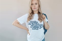 White t-shirt woman model mockup on neutral background Product Image 1