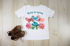 T-shirt with butterflies flowers watercolor sublimation