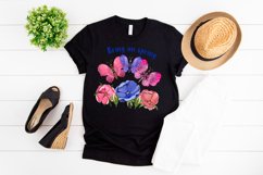 T-shirt with butterflies flowers watercolor sublimation