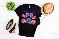 T-shirt with butterflies flowers watercolor sublimation