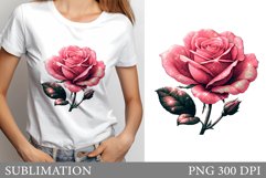 Rose Sublimation. Rose T-Shirt Sublimation Product Image 1