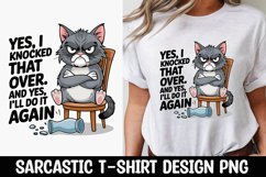 CAT SARCASTIC QUOTE SUBLIMATION T-SHIRT DESIGN Product Image 1