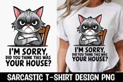 CAT SARCASTIC QUOTE SUBLIMATION T-SHIRT DESIGN Product Image 1
