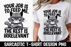 CAT SARCASTIC QUOTE SUBLIMATION T-SHIRT DESIGN Product Image 1