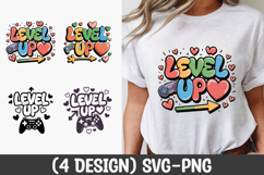 LEVEL UP Motivational Quote T-Shirt SVG Printable Product Image 1