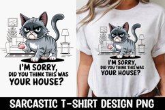 CAT SARCASTIC QUOTE SUBLIMATION T-SHIRT DESIGN Product Image 1