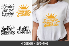 Hello Sunshine Motivational Quote T-Shirt SVG Printable Product Image 1