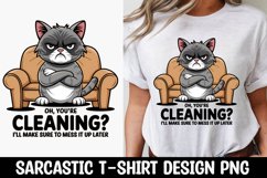 CAT SARCASTIC QUOTE SUBLIMATION T-SHIRT DESIGN Product Image 1