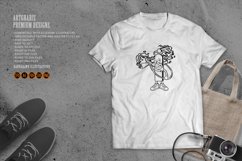 Cool angry fire extinguisher cloud effect logo monochrome Product Image 3