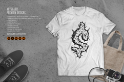 Outline of Dollar Sign Formed by Weed Leaves Monochrome Product Image 2