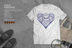 Magic mushrooms floral heart swirl flourish ornament SVG Product Image 3