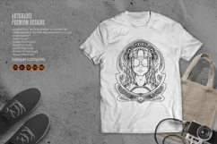 Cool alien dreadlocks hippie culture art nouveau frame Product Image 2