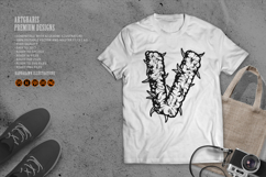 Weed Bud Inspired V Letter Outline Monochrome Style Product Image 1