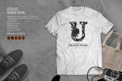 Chic charm classic U typeface illustration monochrome Product Image 4