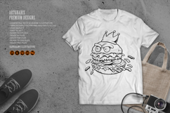 Furious Cartoon Burger Wearing a Crown Monochrome Product Image 2