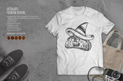 Funny taco fiesta delicious mexican food monochrome Product Image 3