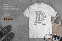 Classic flourish lettering D monogram logo outline Product Image 3