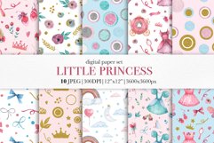 Royal Princess Baby Pink Digital papers, Princess patterns Product Image 1