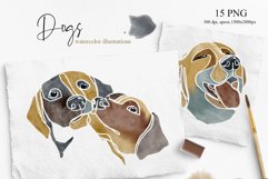 Watercolor Dogs Characters, Dogs portraits, Dogs clipart Product Image 3