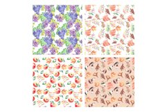 Watercolor Autumn Harvest paper pack, Autumn harvest pattern Product Image 2