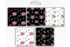 Watercolor Peony Flowers paper pack, Seamless Floral print Product Image 3