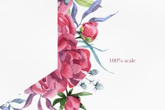 Watercolor Peony Flowers Frames, Floral Clipart, Peonies PNG Product Image 4