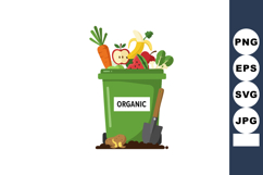 Organic waste bin filled with fresh fruits and vegetables fo Product Image 1