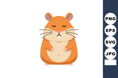 Cute orange hamster meditating with closed eyes calm express Product Image 1