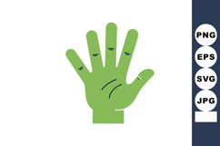 Green hand cartoon vector illustration with simple lines and Product Image 1
