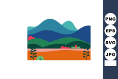 Colorful abstract mountain landscape with vibrant hills and Product Image 1