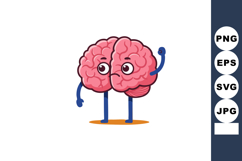 Cartoon Brain Character Showing Strength and Confidence with Product Image 1