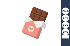 Chocolate bar with pink wrapper and heart symbols vector ill Product Image 1