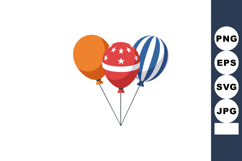 Colorful celebration balloons with orange red stars and blue Product Image 1