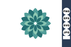 Abstract geometric flower pattern in teal and green tones wi Product Image 1