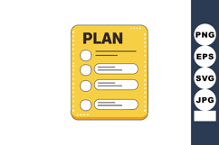 Plan checklist vector with yellow background and simple to d Product Image 1