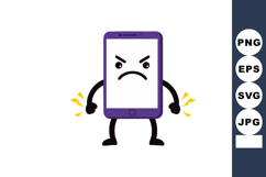 Angry smartphone character with expressive face and clenched Product Image 1