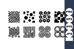 Abstract geometric patterns with floral and wave motifs in b Product Image 1