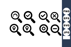 Magnifying Glass Icons Set for User Interface and Search Fun Product Image 1
