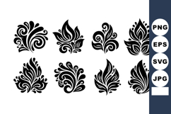 Abstract black ornamental floral vector design elements for Product Image 1