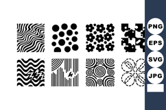 Abstract black and white geometric pattern set with waves do Product Image 1