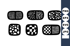 Abstract black and white geometric pattern set with oval and Product Image 1