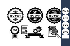 ISO 9001 certification badges quality management system icon Product Image 1