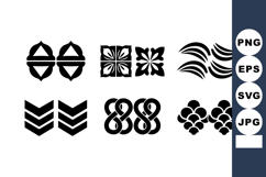 Abstract black geometric decorative shapes vector set with s Product Image 1