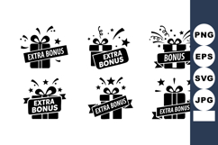 Extra bonus gift icons with stars and ribbons for promotiona Product Image 1