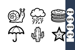 Collection of simple black and white vector icons featuring Product Image 1