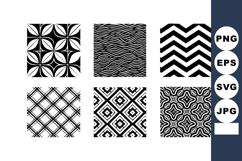 Abstract seamless black and white geometric patterns vector Product Image 1