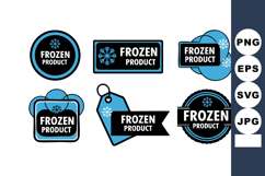 Frozen product label designs with snowflake icons in blue an Product Image 1