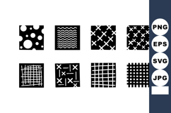 Abstract black and white geometric pattern vector set with v Product Image 1