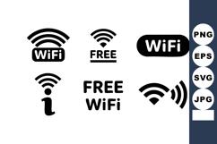 WiFi icons set free wireless internet connection symbols vec Product Image 1