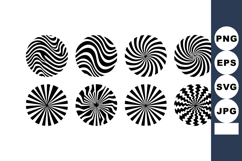 Black and white optical illusion circles with swirling and r Product Image 1
